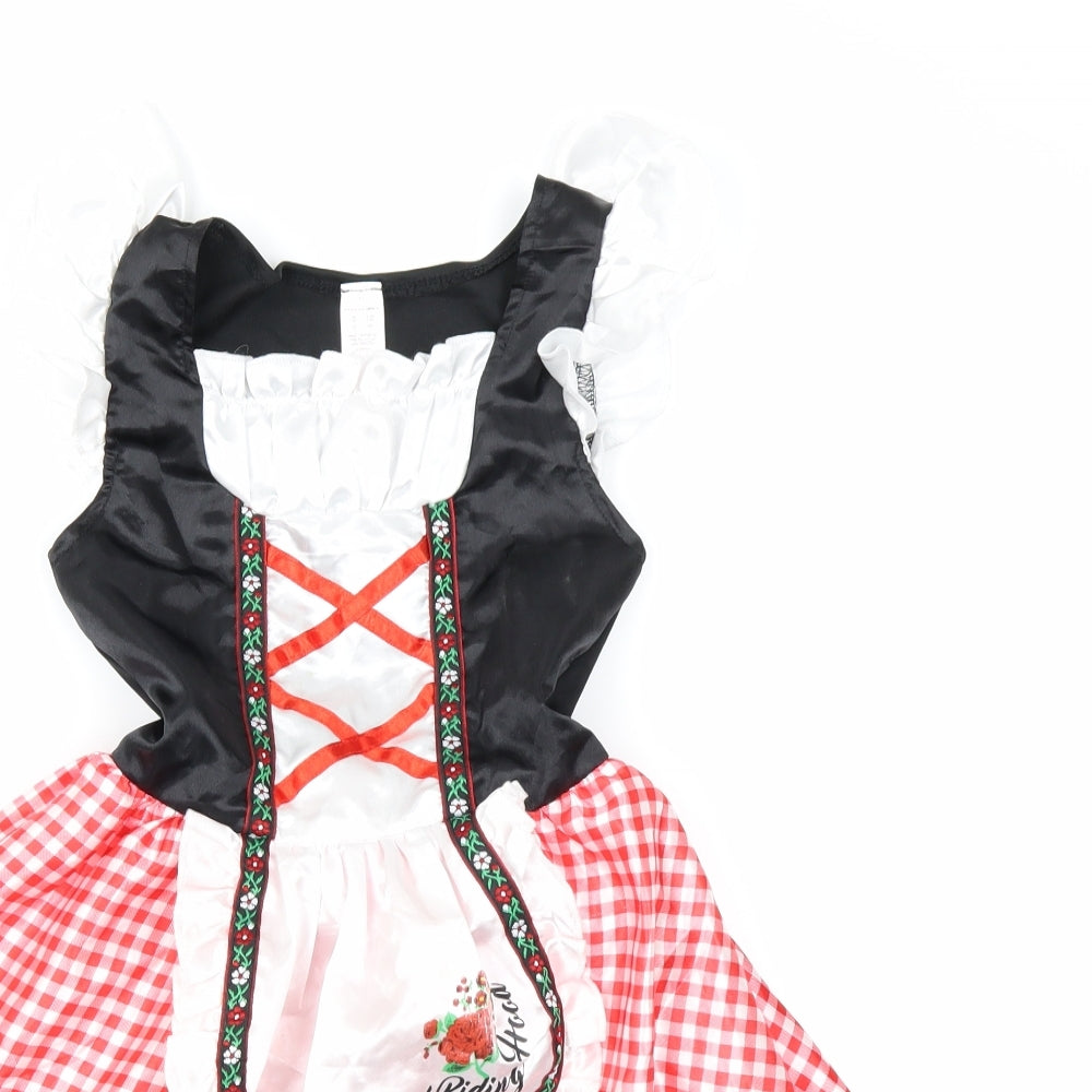 F&F Girls Red Check  Fit & Flare  Size 7-8 Years  - Little Red Riding Hood