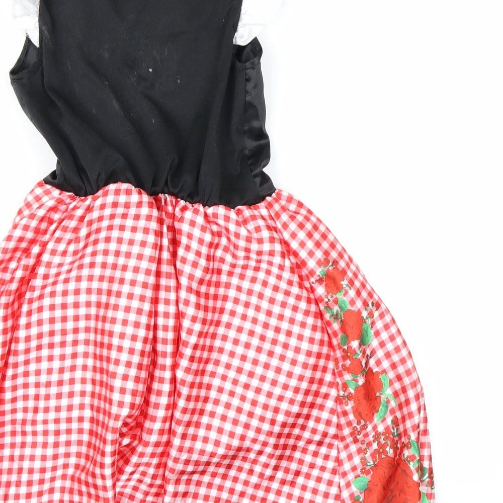 F&F Girls Red Check  Fit & Flare  Size 7-8 Years  - Little Red Riding Hood