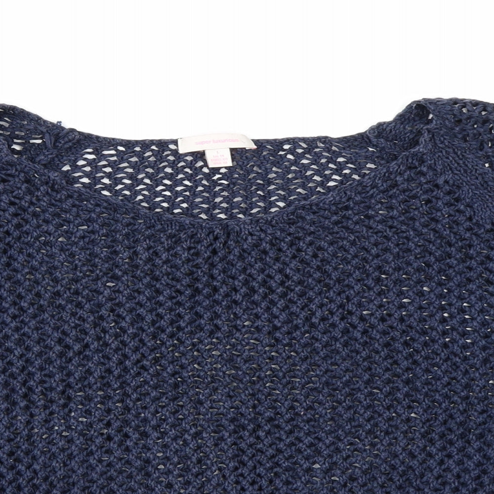 Super Luxurious Womens Blue   Pullover Jumper Size L