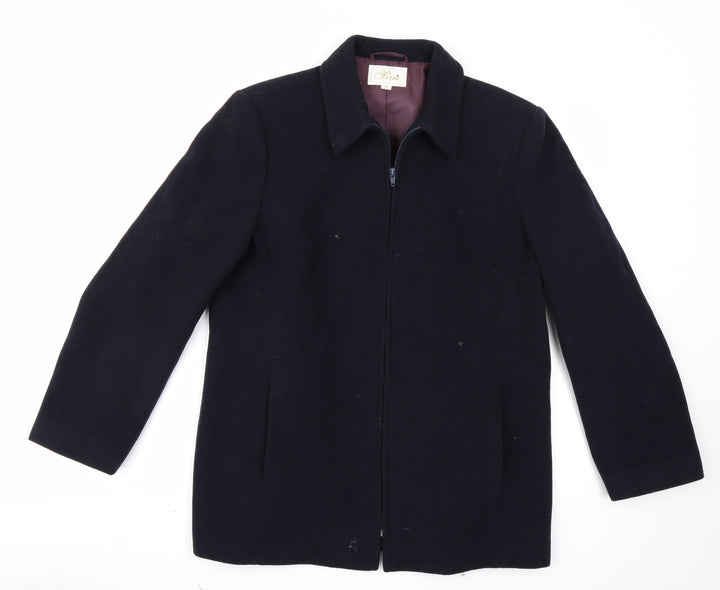 Perrie Womens Black Overcoat Coat Size 14