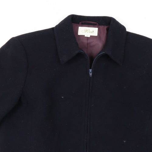 Perrie Womens Black   Overcoat Coat Size 14