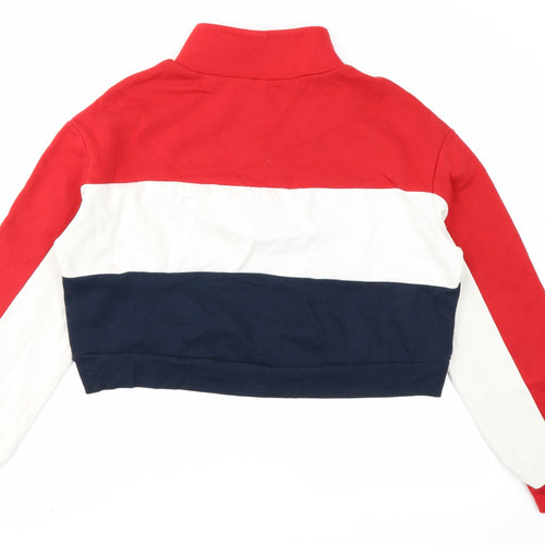 Divided Womens Red Colourblock  Pullover Sweatshirt Size S