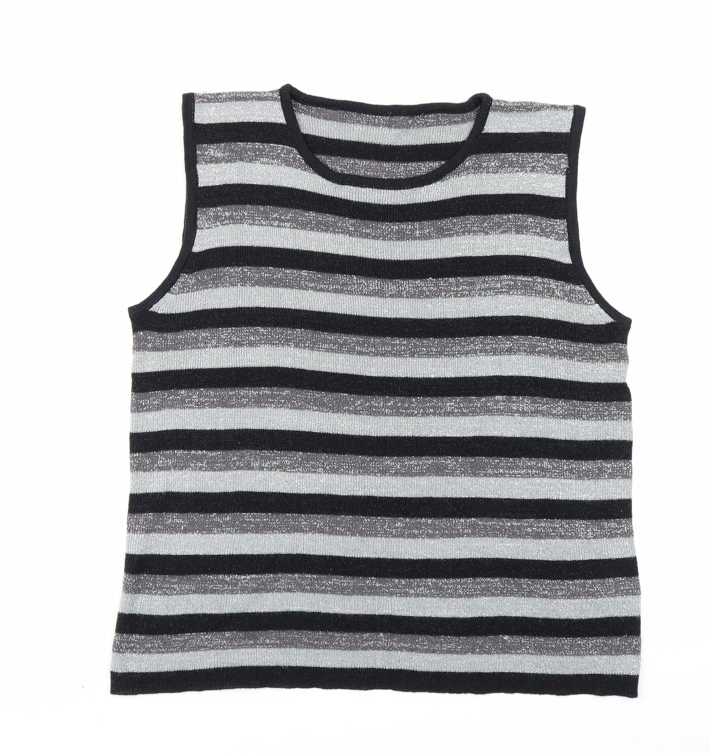 Preworn Womens Grey Striped  Vest Jumper Size S