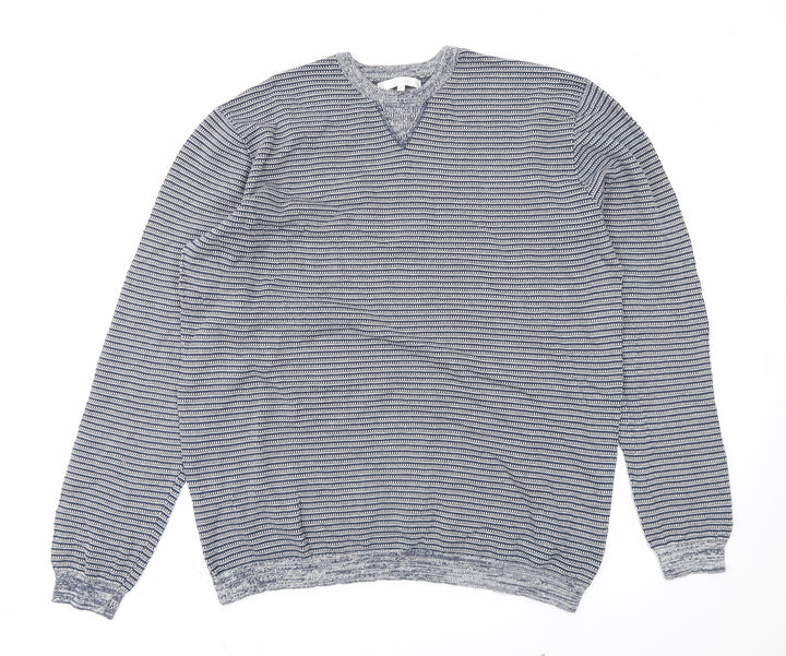 Lakeland Mens Blue Striped  Pullover Jumper Size L