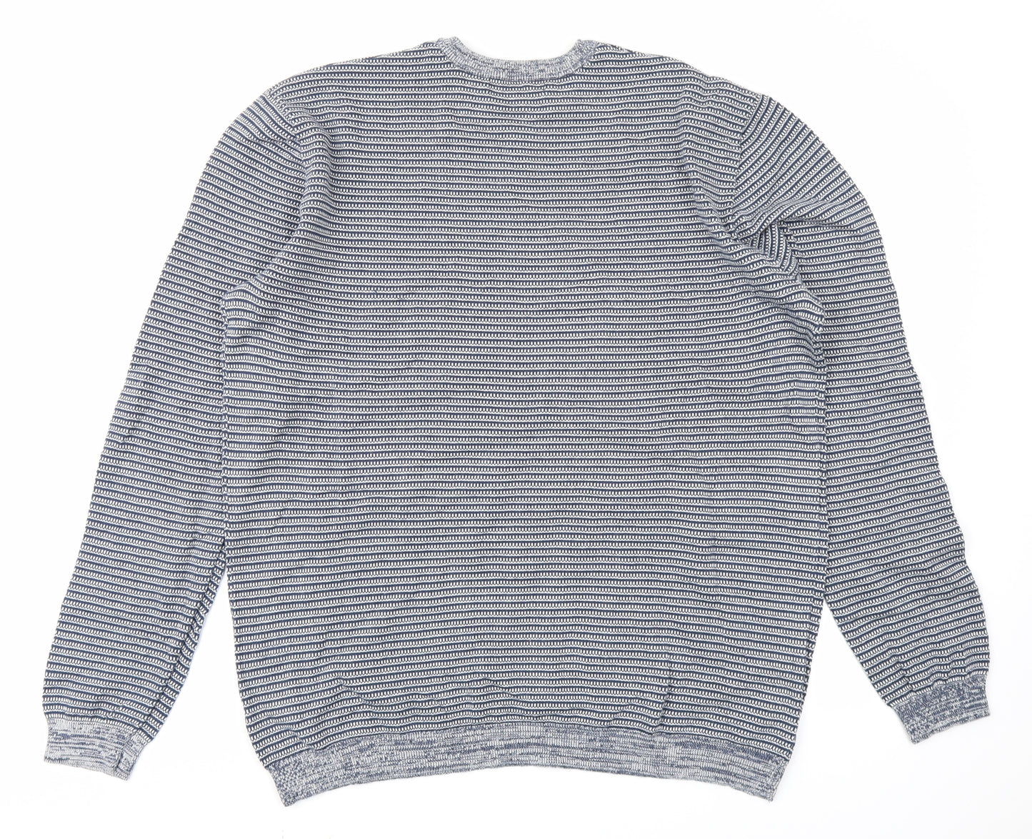Lakeland Mens Blue Striped  Pullover Jumper Size L