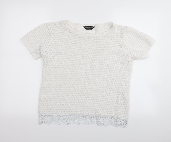 Dorothy Perkins Womens White Pullover Jumper Size 10