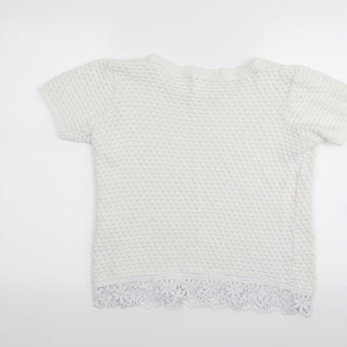 Dorothy Perkins Womens White   Pullover Jumper Size 10