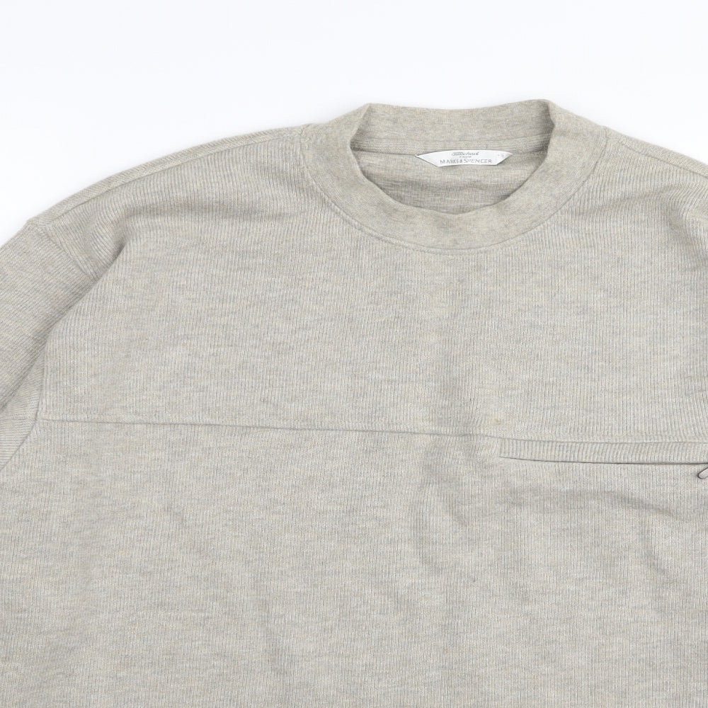 M&S Mens Beige   Pullover Jumper Size S