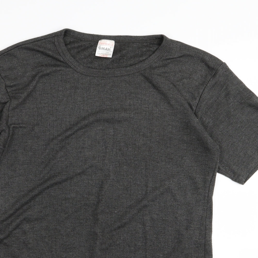 thermal man Mens Grey    T-Shirt Size L