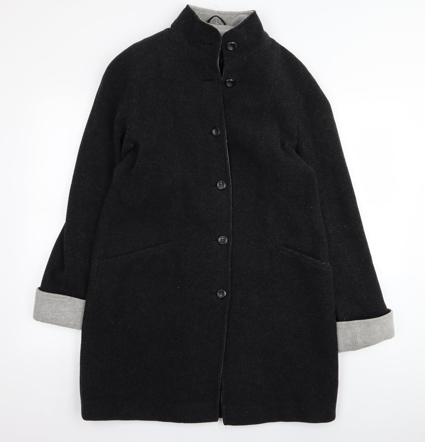 BHS Womens Black   Overcoat Coat Size 10