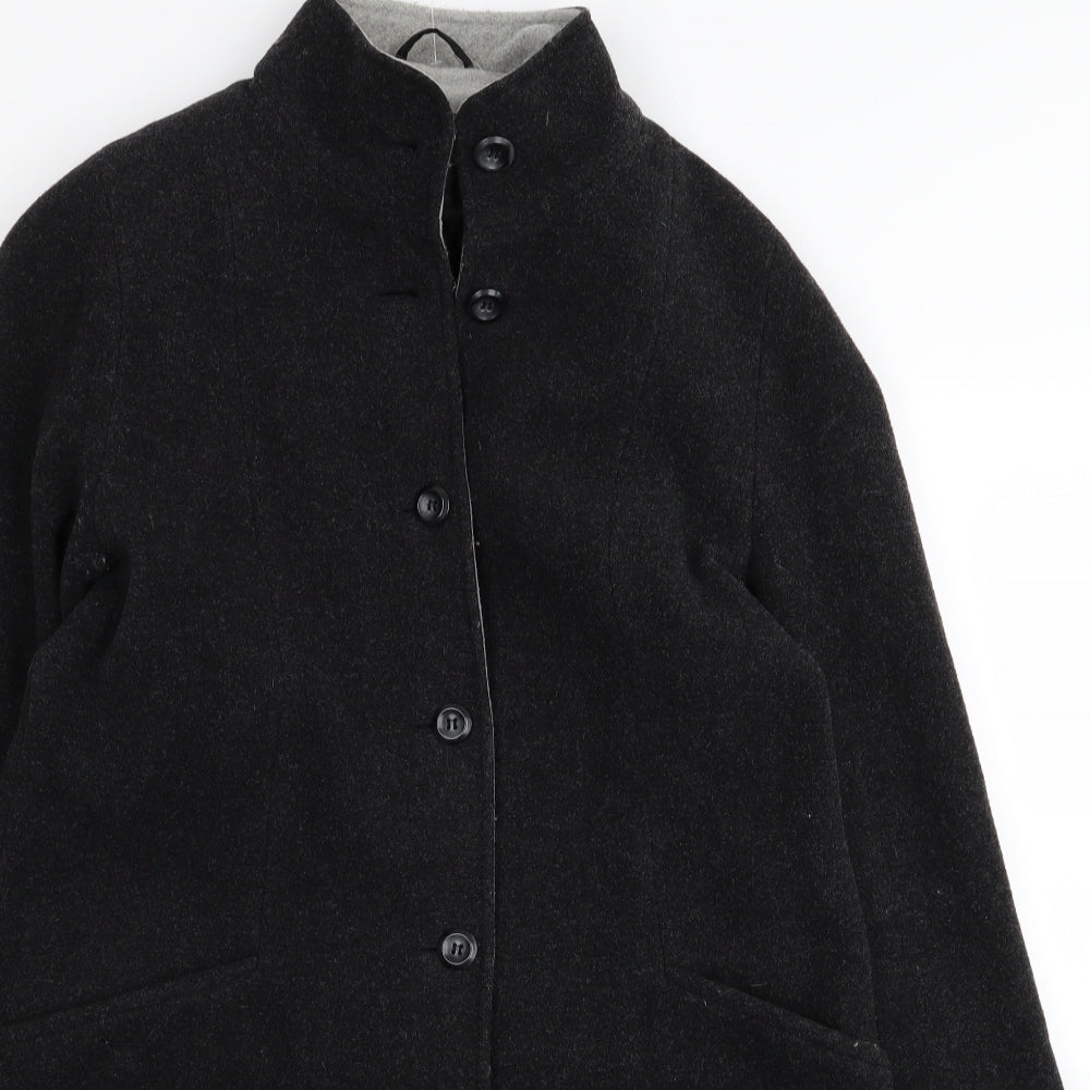 BHS Womens Black   Overcoat Coat Size 10
