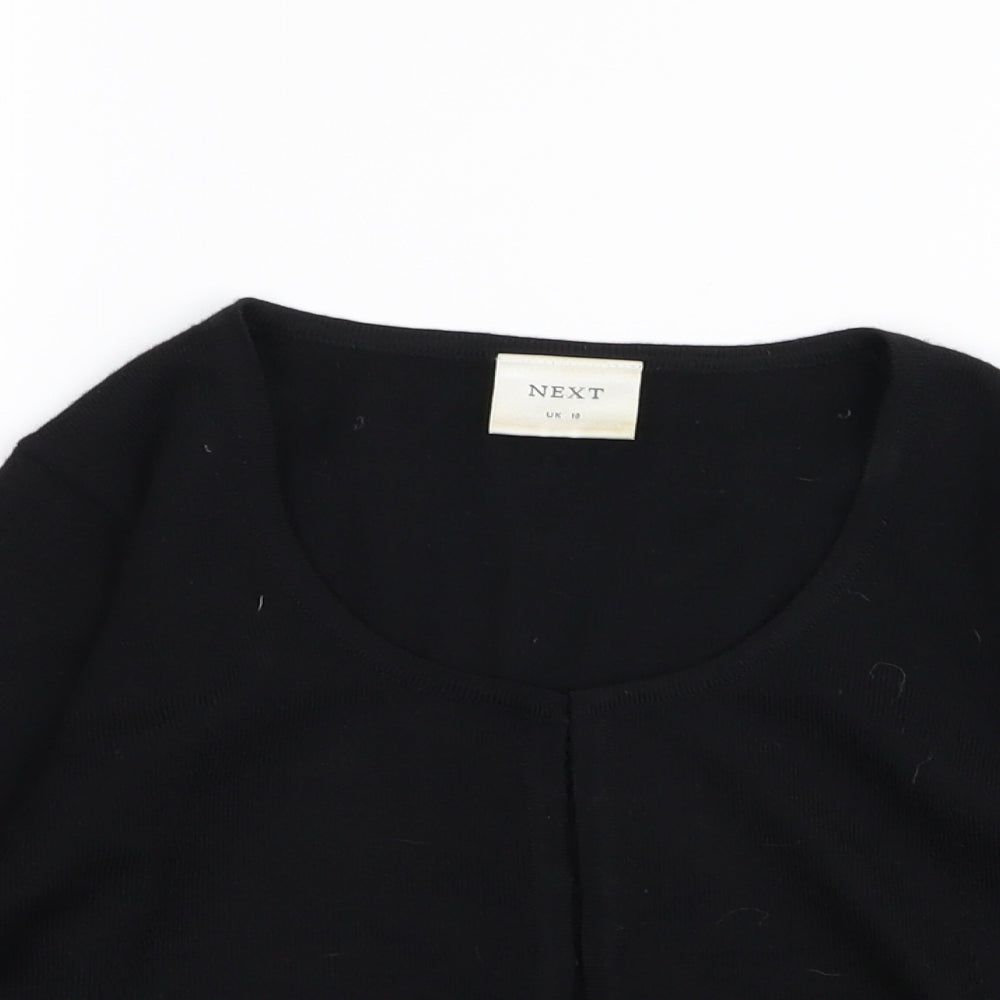 NEXT Womens Black   Cardigan Jumper Size 10  - crop