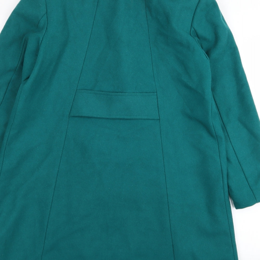 H&M Womens Green   Overcoat Coat Size 12