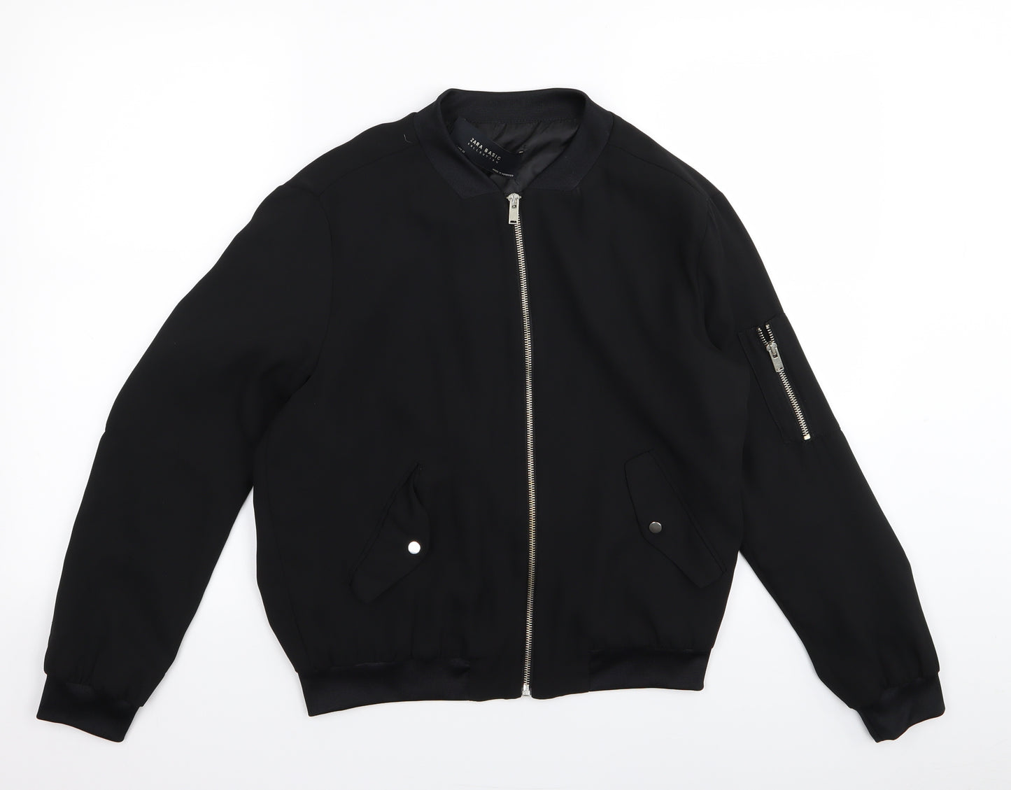 Zara Womens Black   Full Zip Jumper Size S