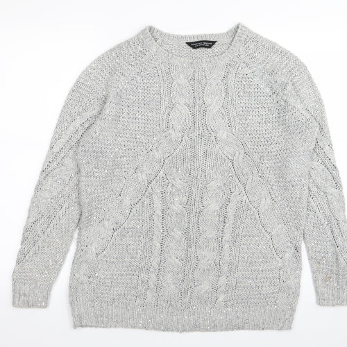 Dorothy Perkins Womens Grey   Pullover Jumper Size 12  - sequin
