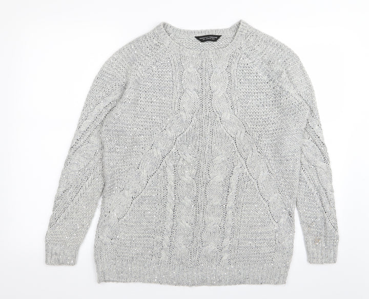 Dorothy Perkins Womens Grey   Pullover Jumper Size 12  - sequin