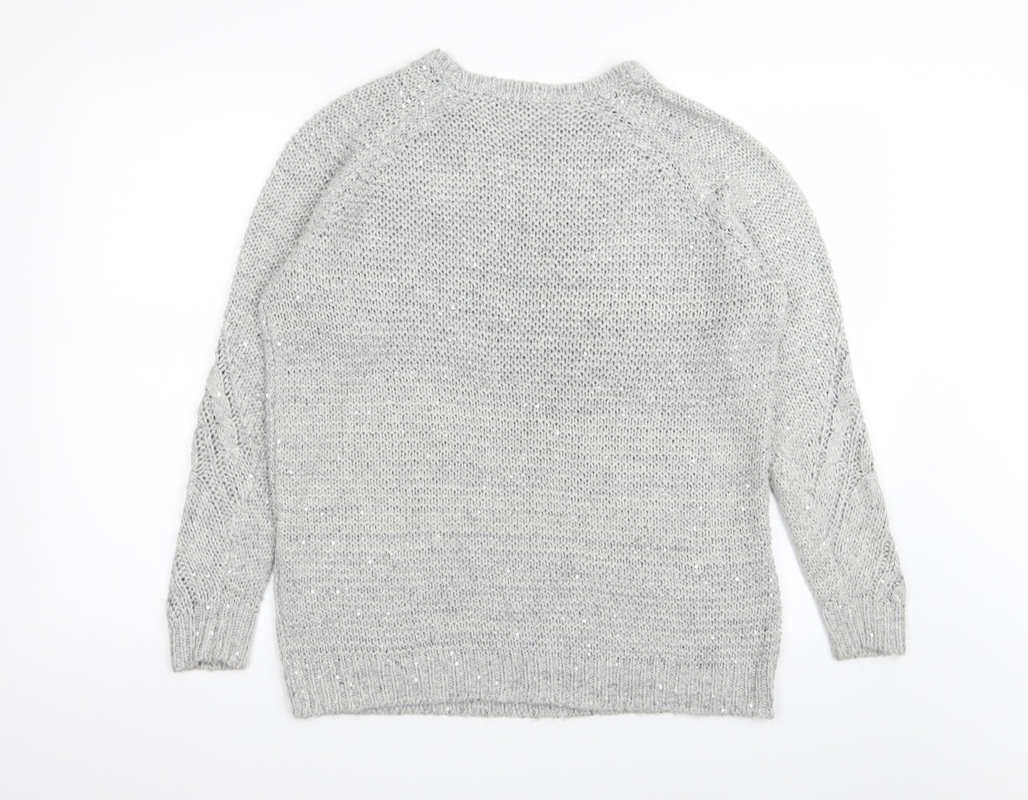 Dorothy Perkins Womens Grey   Pullover Jumper Size 12  - sequin