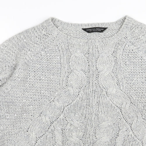 Dorothy Perkins Womens Grey   Pullover Jumper Size 12  - sequin