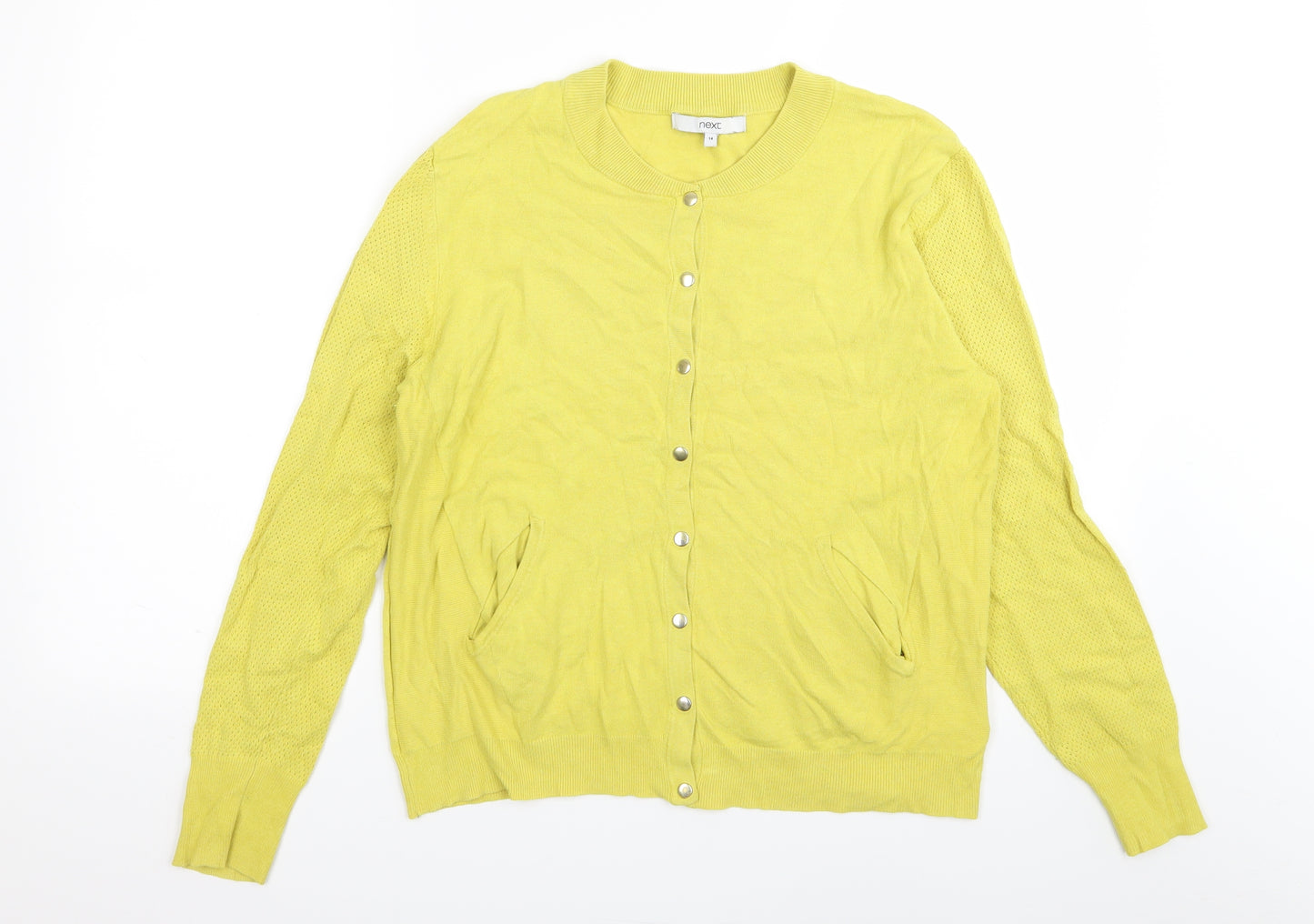 NEXT Womens Yellow   Cardigan Jumper Size 14