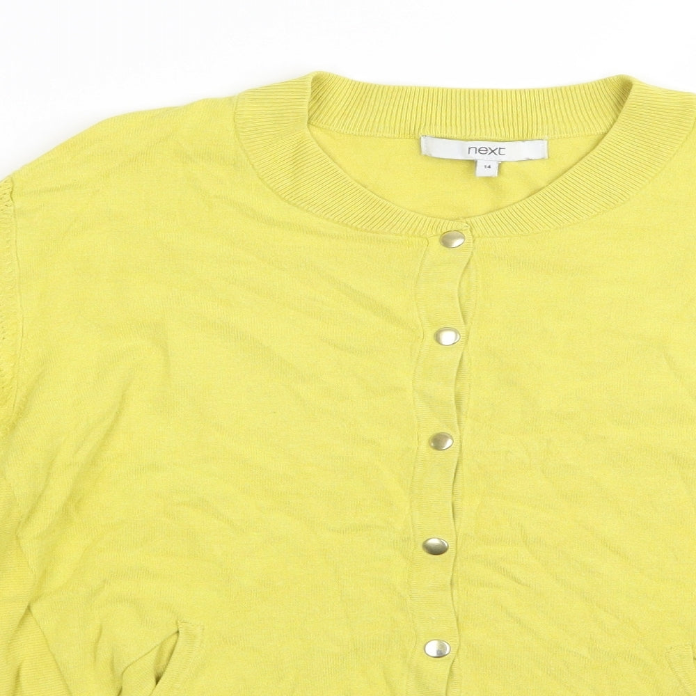 NEXT Womens Yellow   Cardigan Jumper Size 14