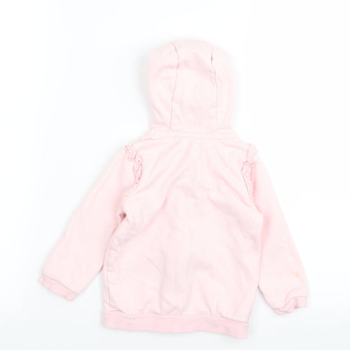 Asda George Girls Pink   Full Zip Jumper Size 9-12 Months