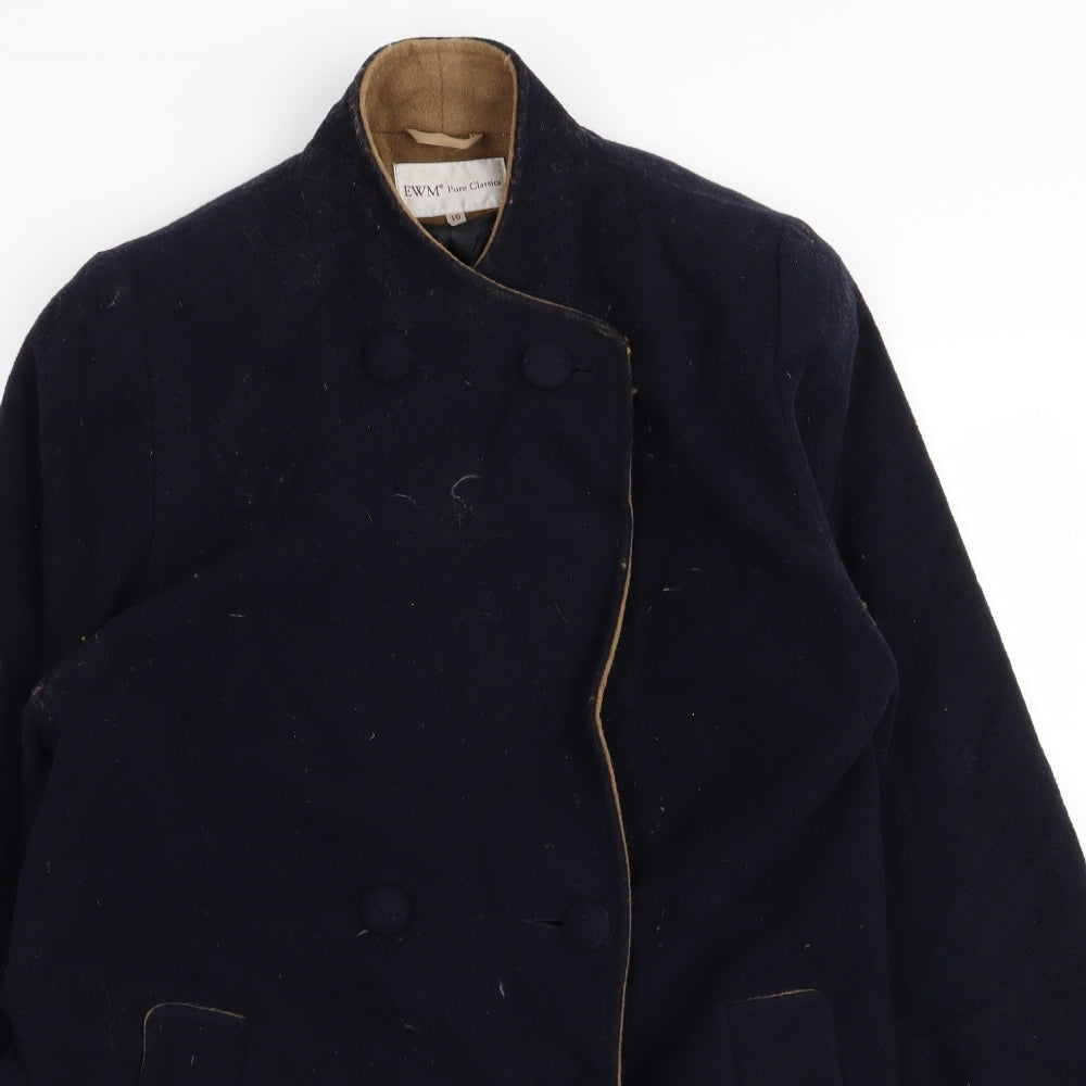 EWM Womens Blue   Overcoat Coat Size 10