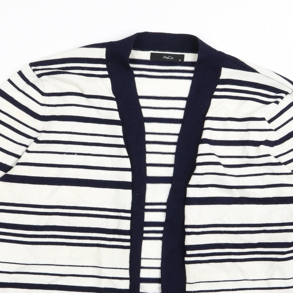 M&Co Womens Multicoloured Striped  Cardigan Jumper Size 12