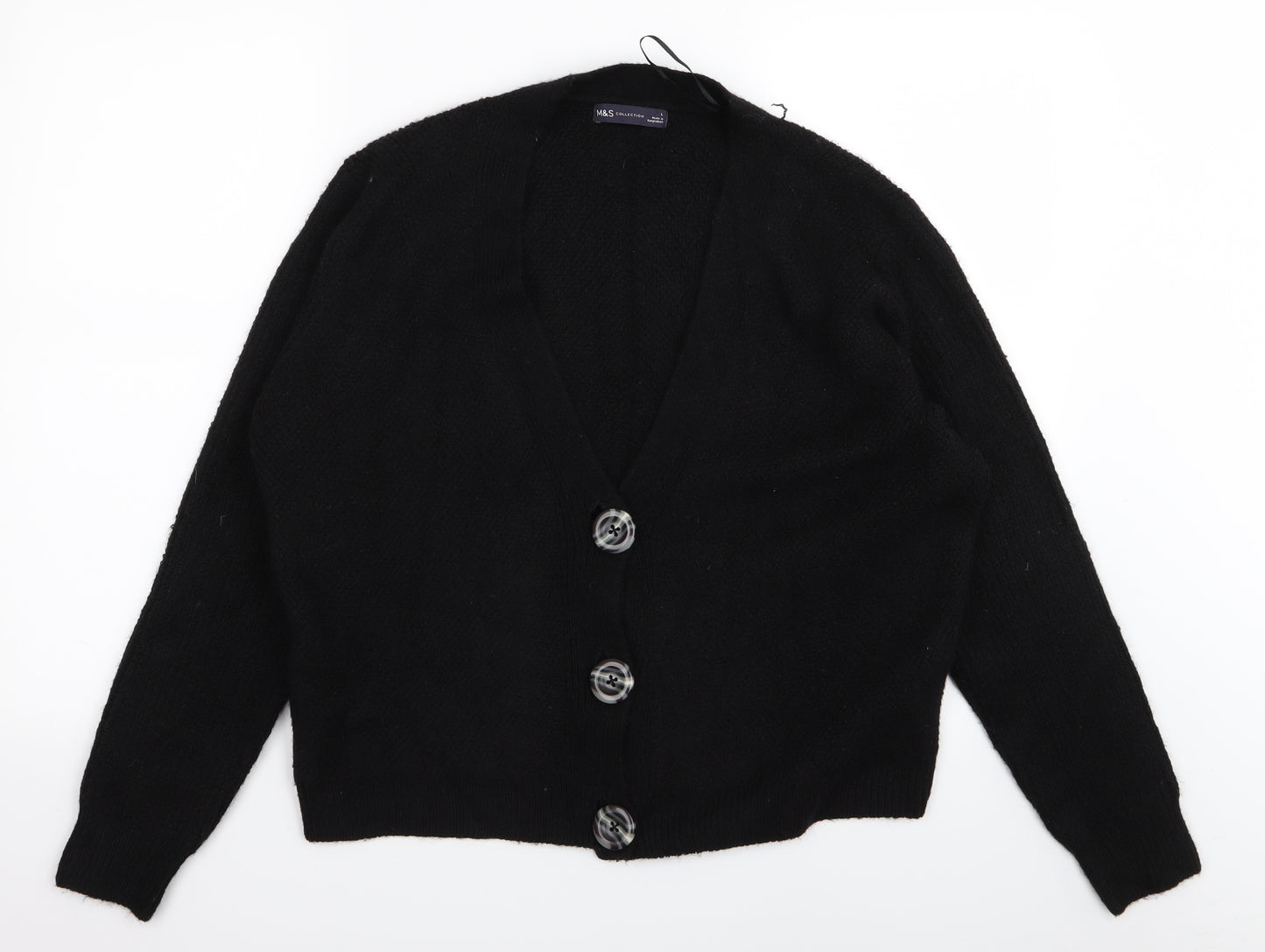 M&S Womens Black   Cardigan Jumper Size L