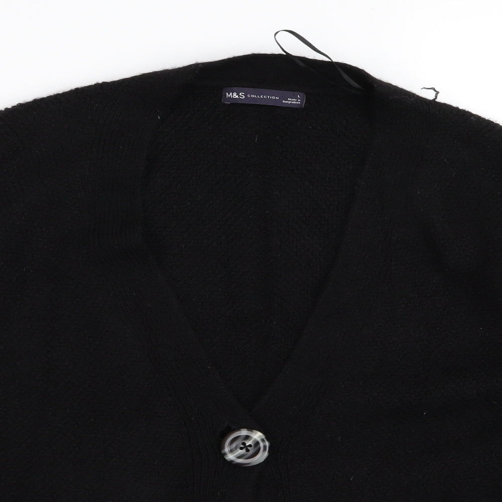M&S Womens Black   Cardigan Jumper Size L
