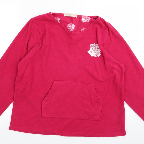 Indigo Womens Pink Solid  Top Pyjama Top Size 14