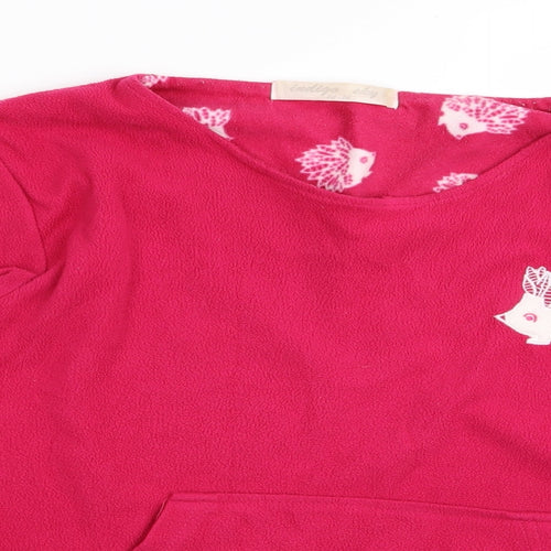 Indigo Womens Pink Solid  Top Pyjama Top Size 14