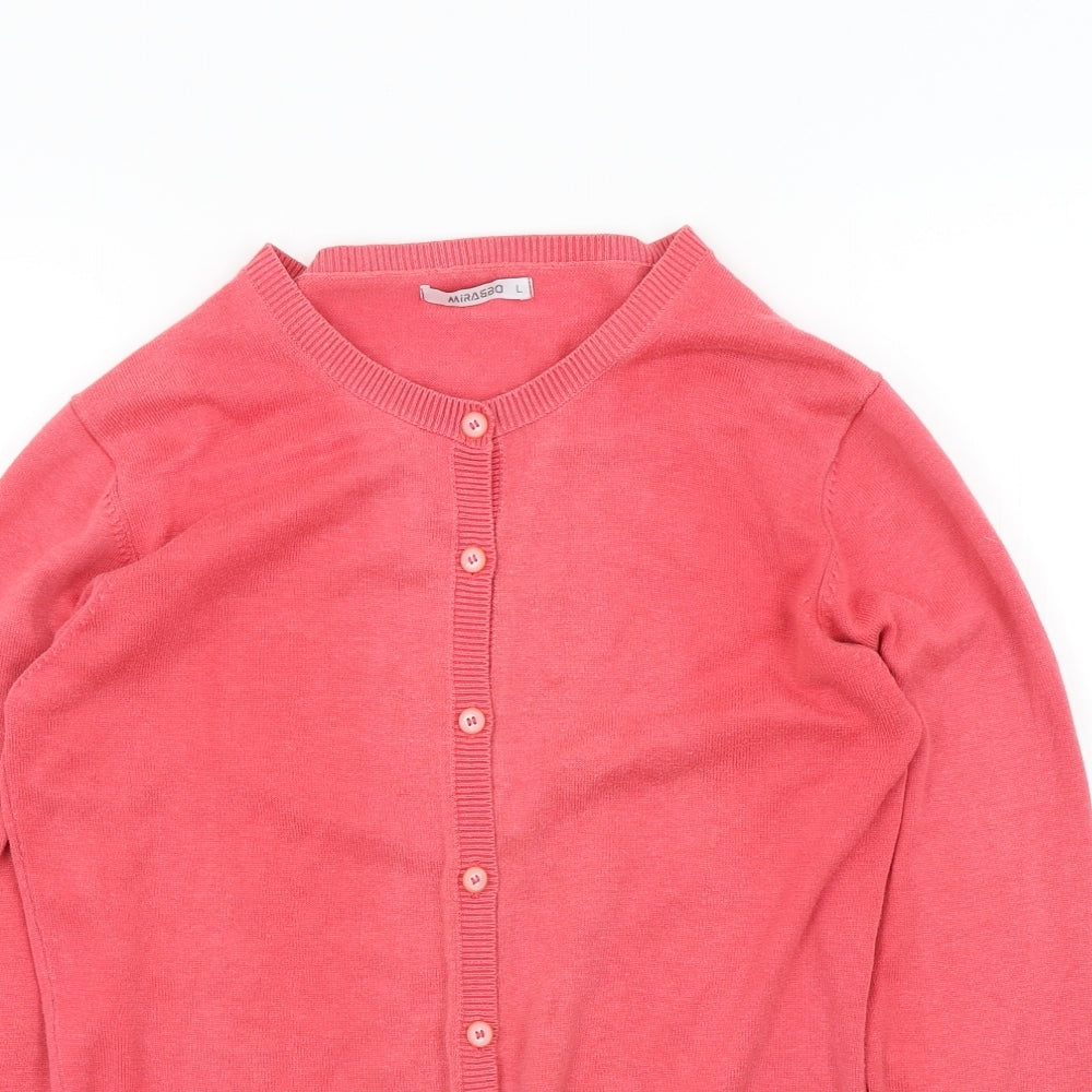 mirabbo Womens Pink   Cardigan Jumper Size L