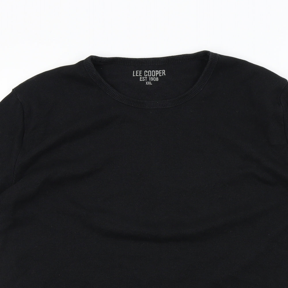 Lee Cooper Mens Black Colourblock   T-Shirt Size 2XL