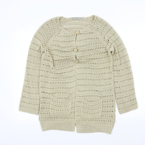 M&S Womens Beige   Cardigan Jumper Size M