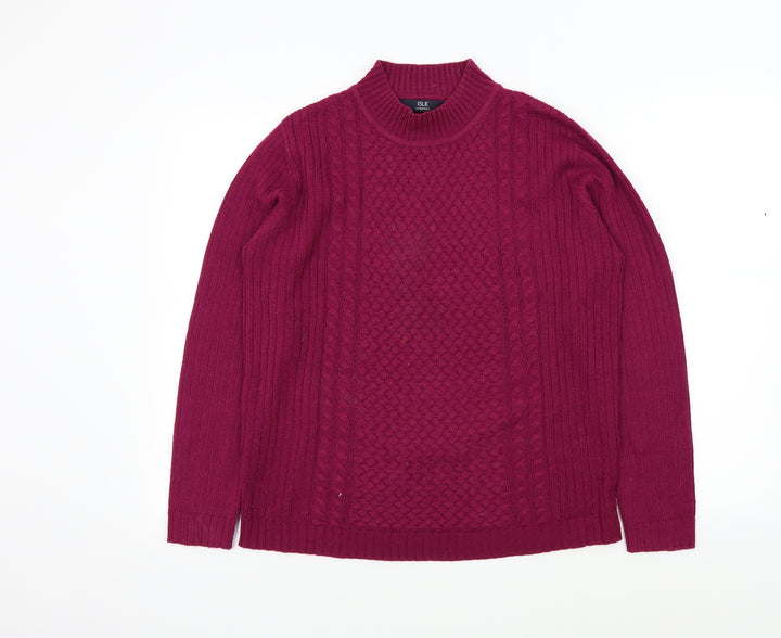 isle Womens Pink Pullover Jumper Size 14