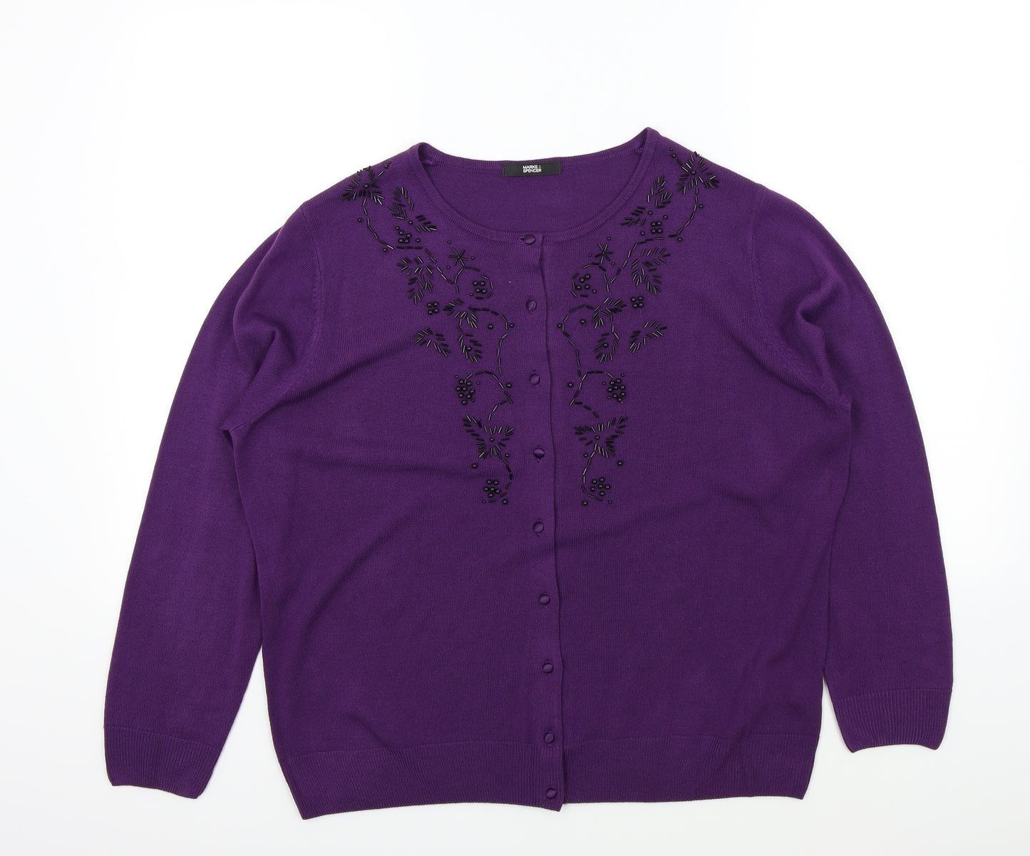 M&S Womens Purple   Cardigan Jumper Size 20