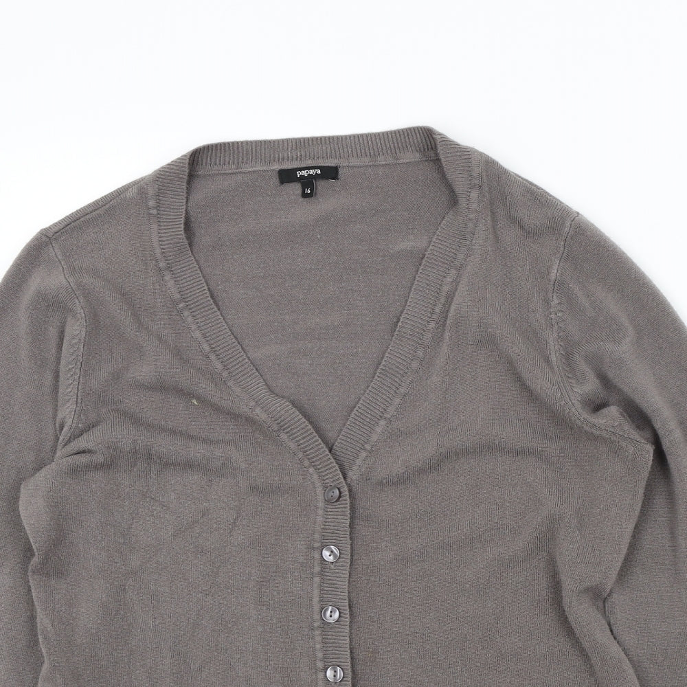 Papaya Womens Brown   Cardigan Jumper Size 16
