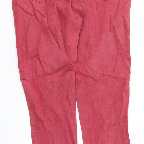 M&S Womens Red   Capri Trousers Size 8 L27 in - Stretch waistband