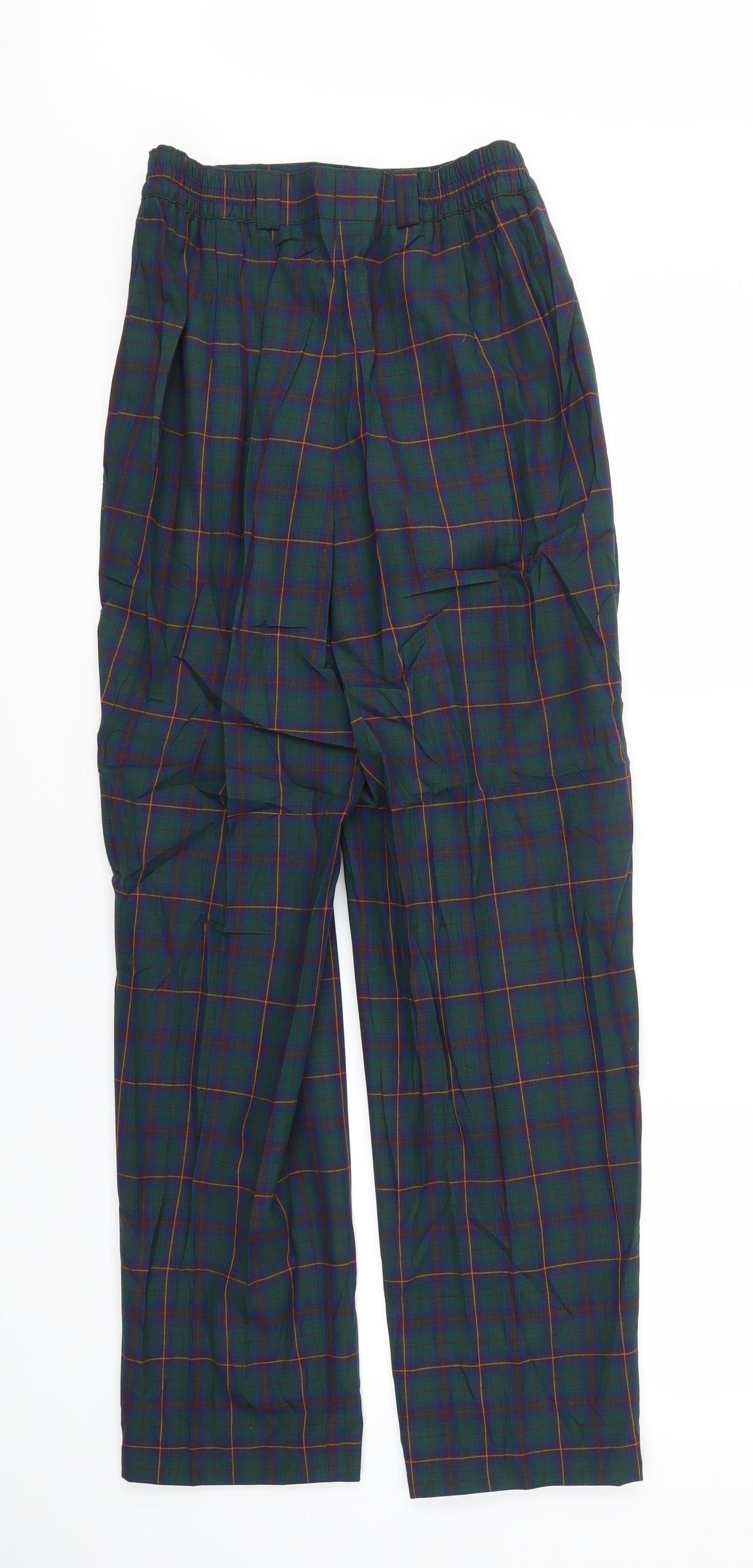 Preworn Womens Green Check  Trousers  Size 12 L27 in - Stretch waistband