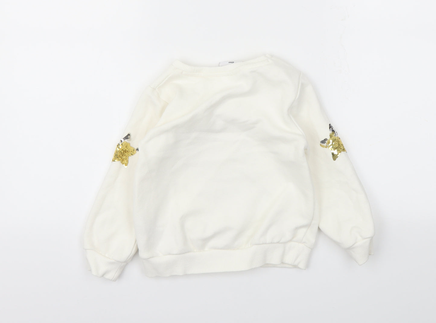 Disney Girls White Animal Print  Pullover Sweatshirt Size 3-4 Years