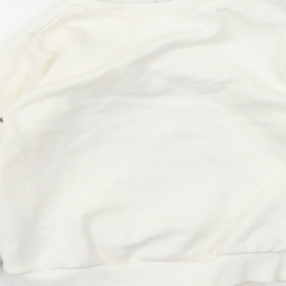 Disney Girls White Animal Print  Pullover Sweatshirt Size 3-4 Years