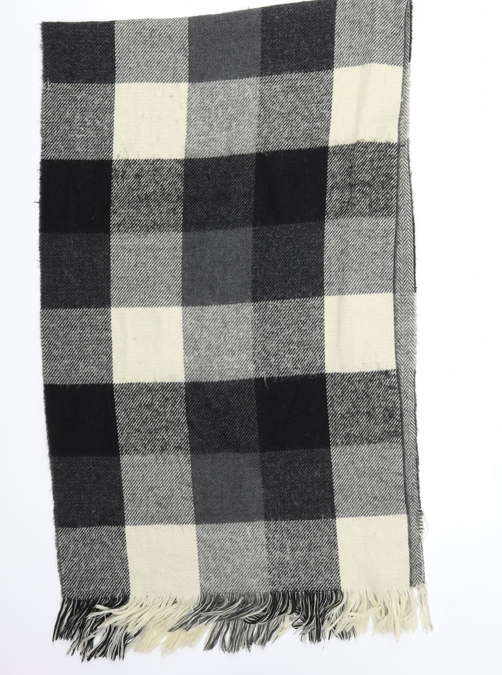 Preworn Womens Black Check Scarf