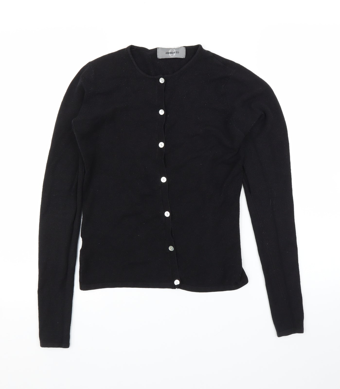 AMARANTO Womens Black   Cardigan Jumper Size S