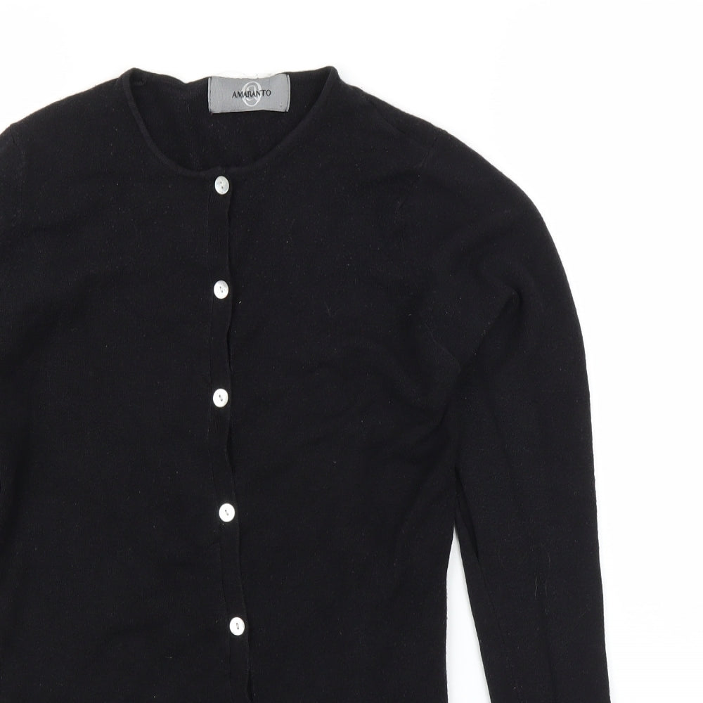 AMARANTO Womens Black   Cardigan Jumper Size S