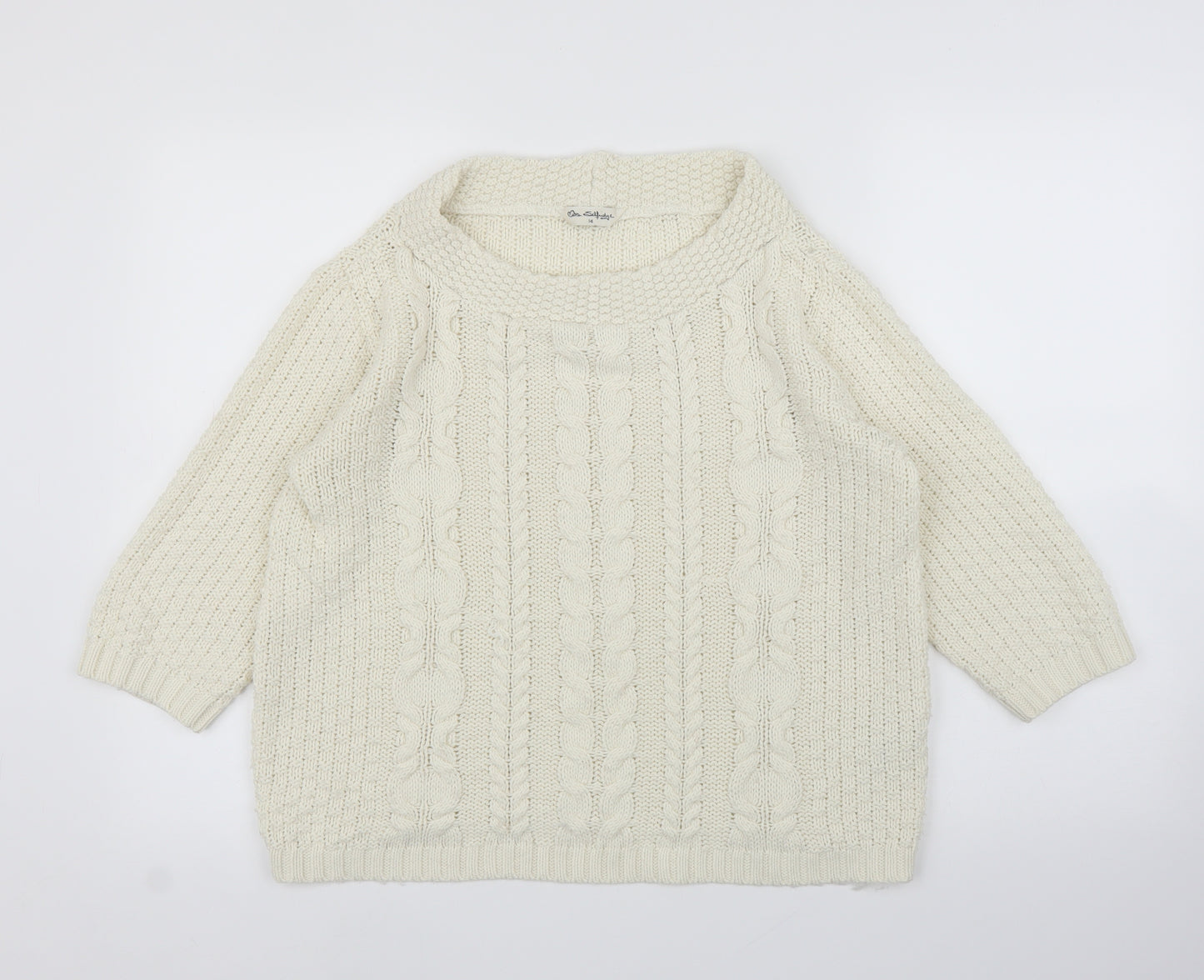 Miss Selfridge Womens White   Pullover Jumper Size 14