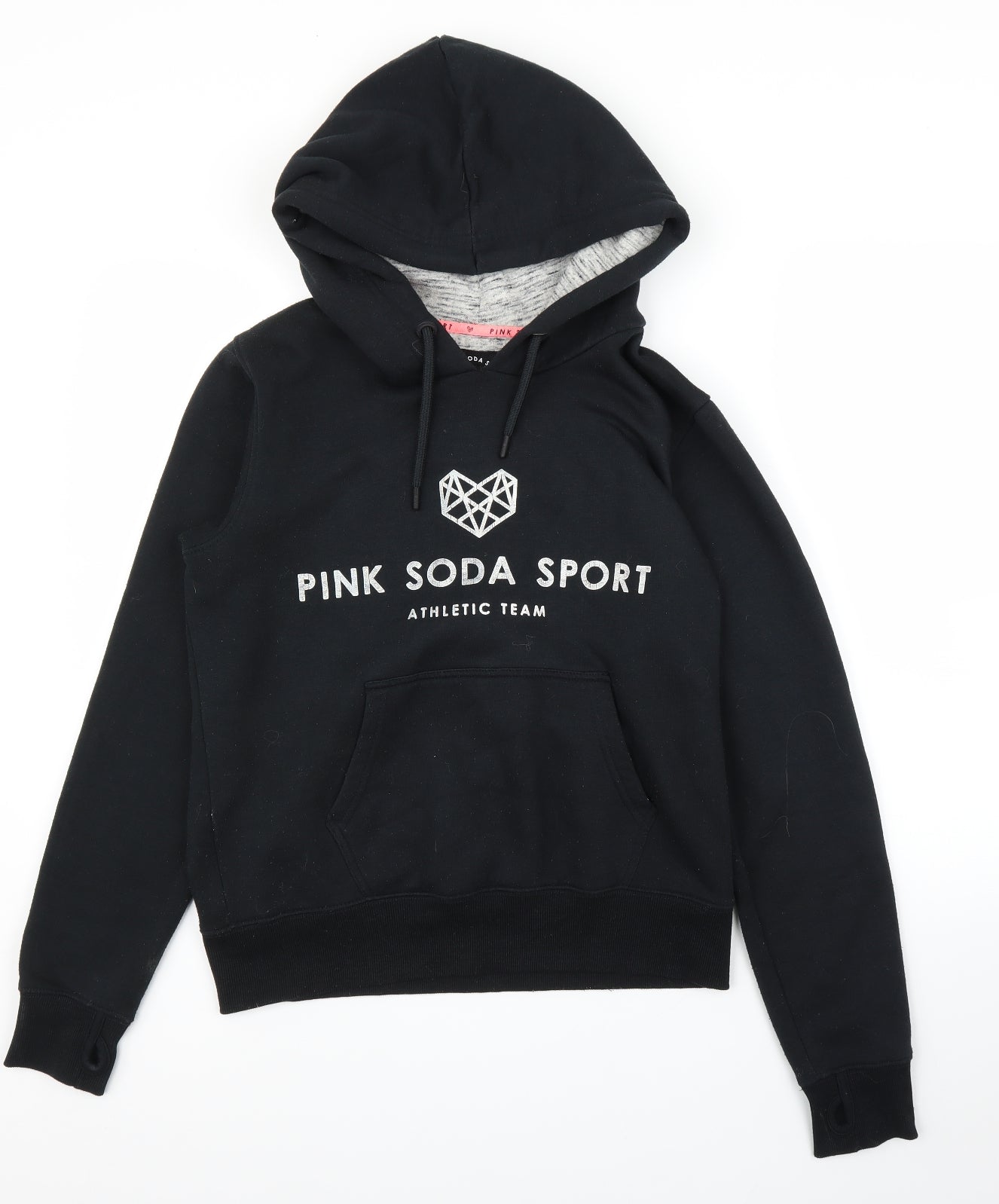 Pink Soda Sport Womens Black   Pullover Hoodie Size 12