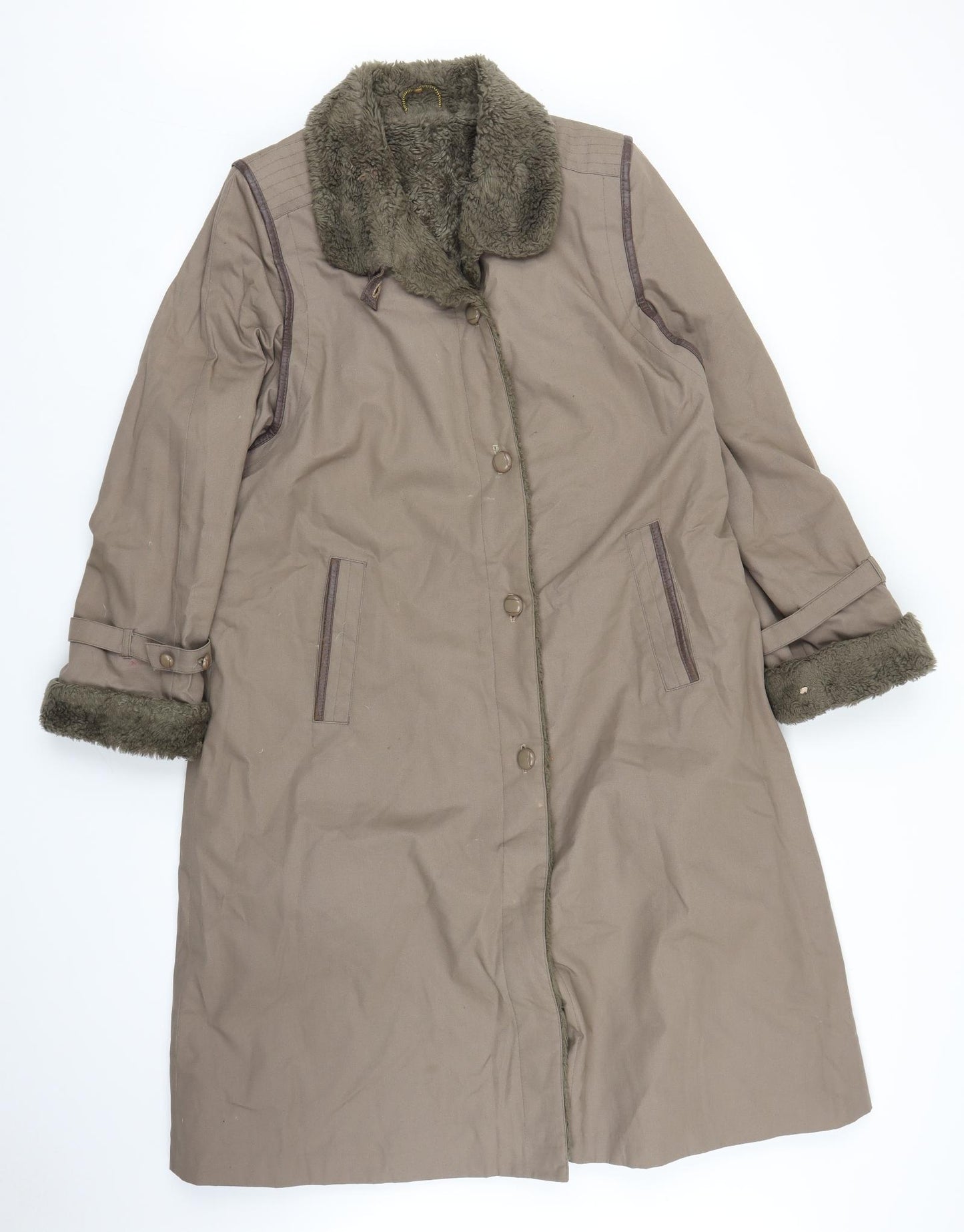 Preworn Womens Brown   Overcoat Coat Size L