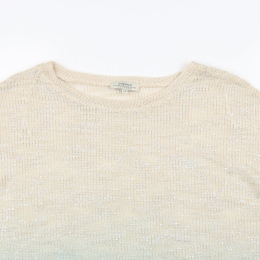 Papaya Womens Beige   Pullover Jumper Size 14