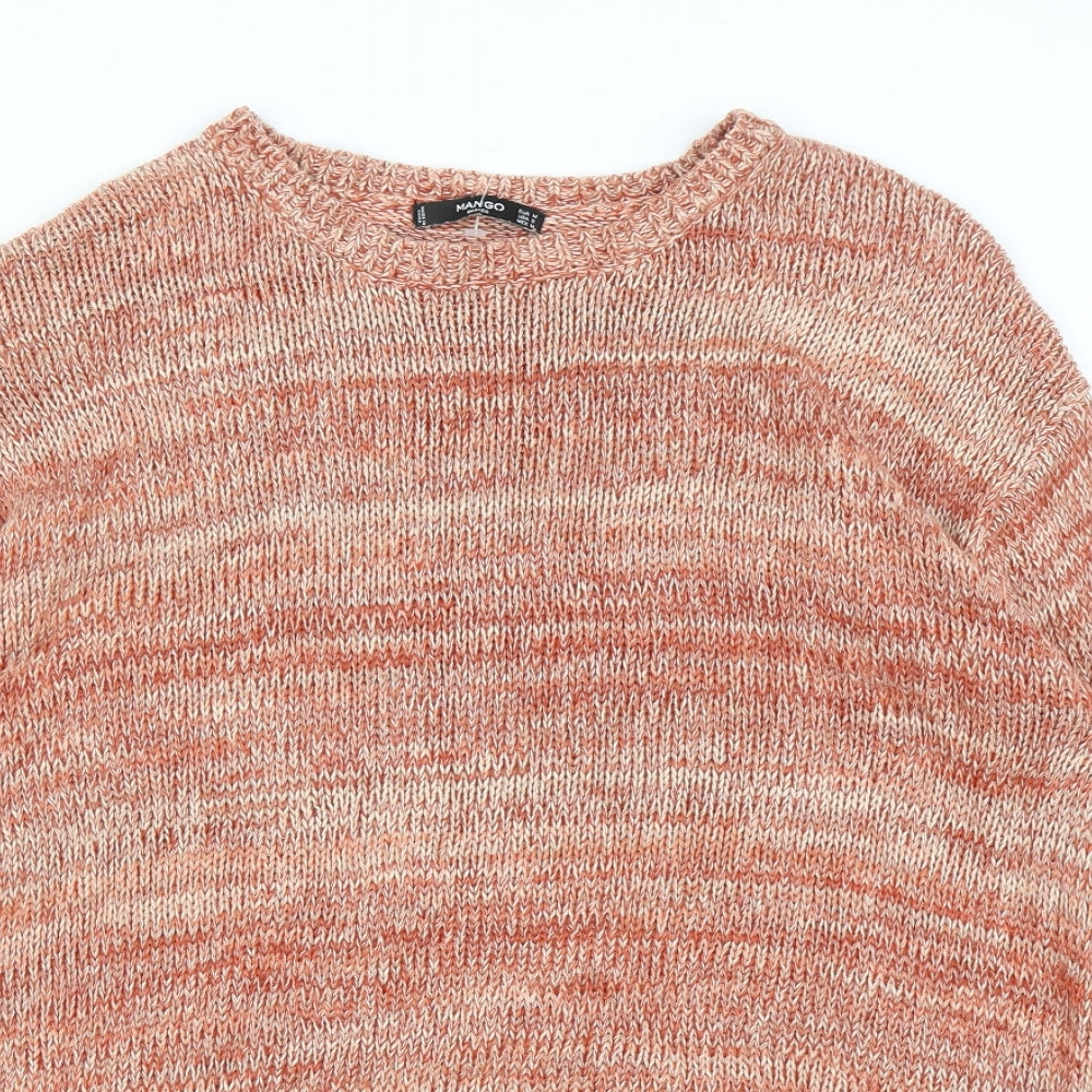 Mango Womens Orange   Pullover Jumper Size M