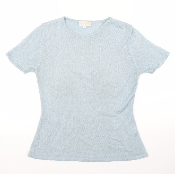Le Maglie Womens Blue Basic Blouse Size S